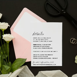 モダン白黒スクリプミニマルト結婚の エンクロージャーカード