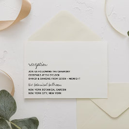 モダン白黒スクリプミニマルト結婚の エンクロージャーカード