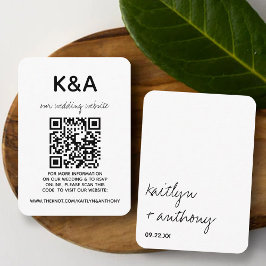 モダン白黒スクリプミニマルト結婚の エンクロージャーカード