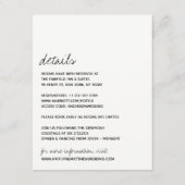 モダン白黒スクリプミニマルト結婚の エンクロージャーカード (正面)