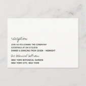 モダン白黒スクリプミニマルト結婚の エンクロージャーカード (正面)