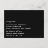 モダン白黒スクリプミニマルト結婚の エンクロージャーカード (正面)