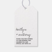 モダン白黒スクリプミニマルト結婚の ギフトタグ (正面)