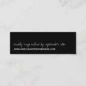 モダン白黒スクリプミニマルト結婚の スキニー名刺 (正面)