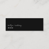 モダン白黒スクリプミニマルト結婚の スキニー名刺 (裏面)