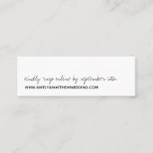 モダン白黒スクリプミニマルト結婚の スキニー名刺 (正面)