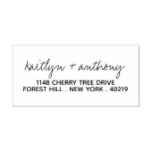 モダン白黒スクリプミニマルト結婚の セルフインキングスタンプ (デザイン)