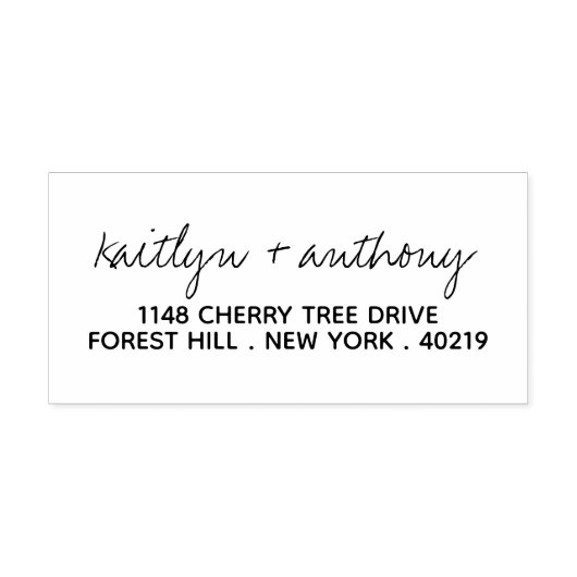 モダン白黒スクリプミニマルト結婚の セルフインキングスタンプ (デザイン)