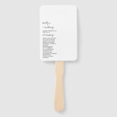 モダン白黒スクリプミニマルト結婚の ハンドファン (正面)