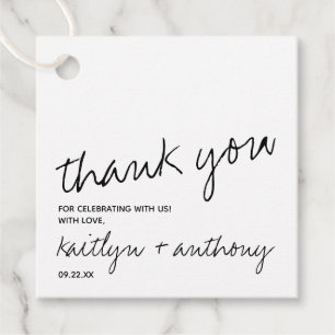 モダン白黒スクリプミニマルト結婚の フェイバータグ