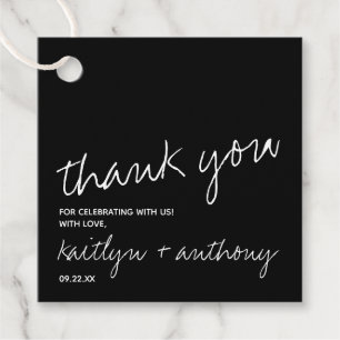 モダン白黒スクリプミニマルト結婚の フェイバータグ