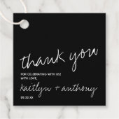 モダン白黒スクリプミニマルト結婚の フェイバータグ (正面)