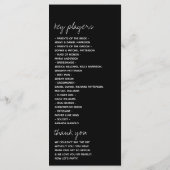 モダン白黒スクリプミニマルト結婚の プログラム (裏面)