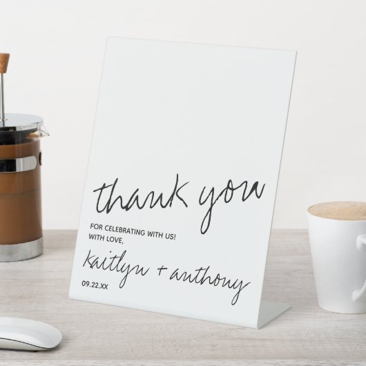 モダン白黒スクリプミニマルト結婚の 台座サイン (インサイチュ)