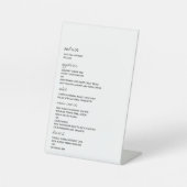 モダン白黒スクリプミニマルト結婚の 台座サイン (正面)