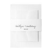 モダン白黒スクリプミニマルト結婚の 招待状ベリーバンド (正面例)