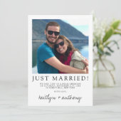 モダン白黒スクリプミニマルト結婚の 案内状 (スタンド正面)