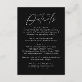 モダン白黒スクリプ結婚トの詳細 エンクロージャーカード (正面)