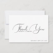モダン白黒スクリプ結婚トの サンキューカード (正面)