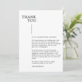 モダン白黒スクリプ結婚ト サンキューカード (スタンド正面)