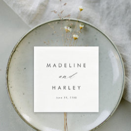 モダン白黒スクリプ結婚ト スタンダードランチョンナプキン