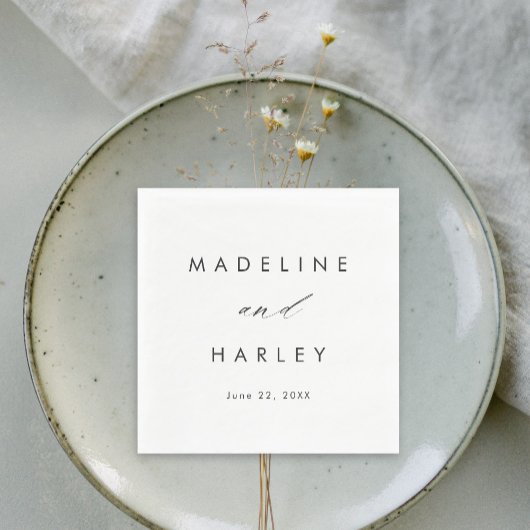 モダン白黒スクリプ結婚ト スタンダードランチョンナプキン