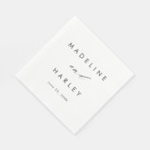 モダン白黒スクリプ結婚ト スタンダードランチョンナプキン (角)