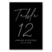 モダン白黒スクリプ結婚ト テーブルナンバー (正面)