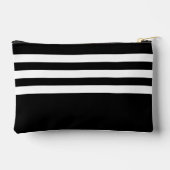モダン白黒ストライプと名はっきりした前 アクセサリーポーチ (裏面)