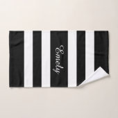モダン白黒ストライプのパターン名 バスタオルセット (ハンドタオル)