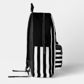 モダン白黒ストライプのパターン(ハート) プリントバックパック (左)