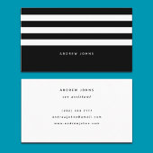 モダン白黒ストライプクラシック 名刺