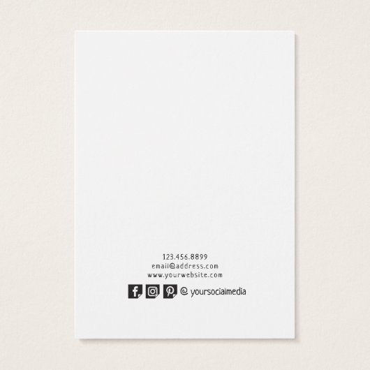 モダン白黒ストライプネックレスディスプレイカード (裏面)