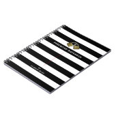 モダン白黒ストライプパスワード ノートブック (左側)