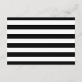 モダン白黒ストライプフローラ結婚詳細 エンクロージャーカード (裏面)