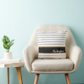 モダン白黒ストライプモノグラム装飾用クッション クッション (椅子)