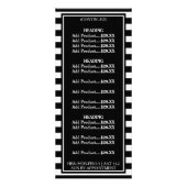 モダン白黒ストライプ美しいサロン価格表 ラックカード (裏面)