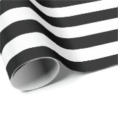 モダン白黒ストライプ金ゴールドエレガント文字ギフト ラッピングペーパー (ロールコーナー)