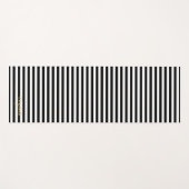 モダン白黒ストライプ金ゴールドモノグラムエクササイズ ヨガマット (正面(横))