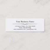 モダン白黒ストライプ金ゴールドラベルミニカード スキニー名刺 (裏面)