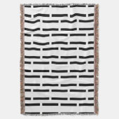 モダン白黒ストリッピング行列 スローブランケット (正面縦)