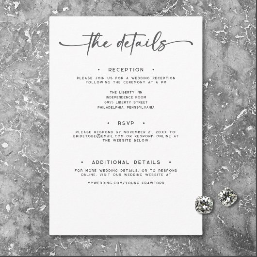 モダン白黒スミニマルプ結婚トの詳細 エンクロージャーカード