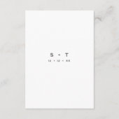 モダン白黒スミニマルプ結婚トの詳細 エンクロージャーカード (裏面)