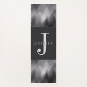 モダン白黒スワールモノグラム ヨガマット (正面)