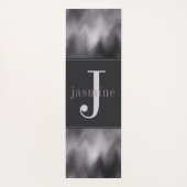 モダン白黒スワールモノグラム ヨガマット (裏面)