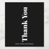 モダン白黒タイポグラフィ結婚ワインラベル ワインラベル (シングルラベル)