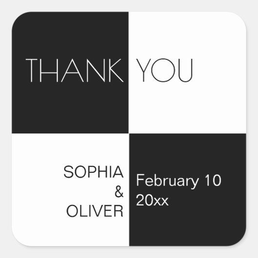 モダン白黒タイル スクエアシール (正面)