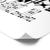 モダン白黒テクノロジオブジェクトのパターン ポスター (角)