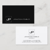 モダン白黒テンプレートモノグラムプロフェッショナル 名刺 (正面/裏面)