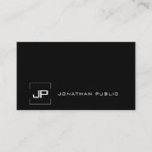 モダン白黒テンプレートモノグラムプロフェッショナル 名刺 (正面)